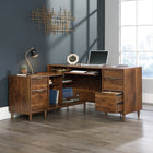 Sauder 59"W Clifford Place L-Desk - Grand Walnut-Return can be fastened on the left or right side to fit your space best