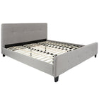 Flash Furniture Tribeca King Size Tufted Upholstered Platform Bed - Light Grey Fabric-Panel Headboard