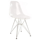 Nicer Furniture Eiffel Style Side Chair with Chrome Legs - Transparent - 4 Pack-High quality heavy-duty plastic molded seat 
