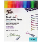Mont Marte Dual-Line Lettering Pens - 1mm Tip - 9 Assorted Colours-Dual line lettering pens