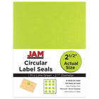 JAM Paper Round Circle Label Sticker Seals, 2.5" diameter, Assorted Bright Colours, 4 Packs of 120 (147628assrt)-Self-adhesive