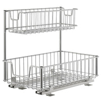 TRINITY Sliding Undersink Organizer, Chrome (TBFC-2204)-Top basket is reversible to fit your undersink needs