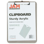 JAM Paper Plastic Clipboards, 9 x 13, Grey, 12 Pack (340926884A)-Colour: Gray