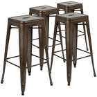 Flash Furniture 30" High Metal Indoor Bar Stool in Gun Metal Grey - Stackable Set of 4-Ready-to-use - No Assembly Required