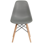Flash Furniture Elon Series Plastic Chair with Wooden Legs - Moss Grey - 2 Pack-Set of 2 Plastic Side Chair