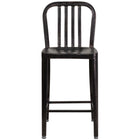 Tabouret à hauteur de comptoir de qualité commerciale pour l'intérieur / l'extérieur de 24 po en métal doré noir antique-Ensemble de 2 tabourets industriels modernes