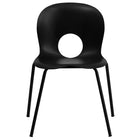 Flash Furniture HERCULES Series Designer Black Plastic Stack Chair with Black Frame-Multipurpose Stack Chair