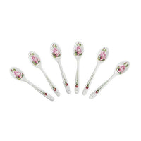 Roy Kirkham English Rose (Pink) Teaspoons, 6 Pack-Pattern: English Rose