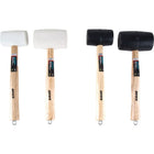 Aurora Tools Rubber Mallet Set, 4-Piece-Hardwood handle