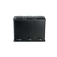 Step N' Sort - Poubelle à 3 compartiments et bac de recyclage - 60 L - noir-Capacité de 60 litres, chaque bac intérieur contient 20 litres