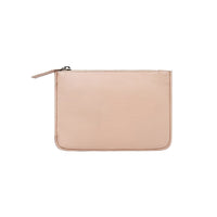 ASHLIN DESIGNER, LEAH, Small Leather Pouch, Natural Milled Cowhide, Rose Gold-Two interior zippered pockets