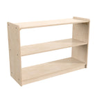 Flash Furniture Bright Beginnings Commercial Grade Extra Wide 2 Shelf Wooden Classroom Open Storage, Safe, Kid Friendly -Natural-Holds up to 100 LBS. Static Weight Capacity