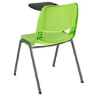 Flash Furniture Ergonomic Shell Chair with Right Handed Flip-Up Tablet Arm - Green - 5 Pack-880 lb. Weight Capacity