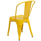 Flash Furniture Commercial Grade Metal Indoor-Outdoor Stackable Chair - Yellow-Seat Drain Holes assist in drying