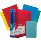JAM Paper Back To School, Classwork Pack, 4 Heavy Duty Folders, 2 1" Binders, 1 Journal, Blue, 7 Pack-Heavy Duty 1 in Classwork Assortment Pack - Blue