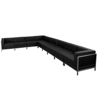Flash Furniture HERCULES Imagination LeatherSoft Sectional Configuration, 9 Pieces, Black-Contemporary Reception Set
