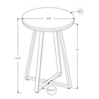 Monarch Specialties 2175 Accent Table - 22"H/Black/Black Metal-Solid Black X-Base metal base delivers optimal stability
