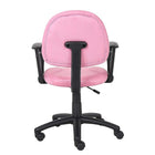 Nicer Furniture Perfect Posture Deluxe Microfiber Task Chair with Loop Arms - Pink-This product comes with adjustable back depth and loop arms.