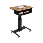 Rocelco - Bureau d'école debout mobile Rocelco de 28 po à hauteur réglable avec boîte à livres-Les roulettes verrouillables de 2" facilitent la mobilité et fonctionnent comme des pieds fixes lorsqu'elles sont verrouillées