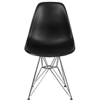 Flash Furniture Elon Series Black Plastic Chair with Chrome Base-Accent Side Chair