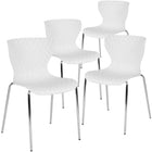 Flash Furniture Lowell Contemporary Design White Plastic Stack Chair - White-Stack Quantity: 5