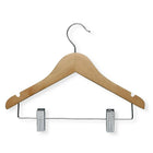 Honey Can Do Kid's Wooden Hanger with Clips-Large rod hook is designed to fit over any closet bar
