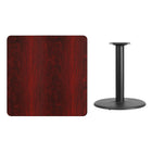 Flash Furniture – Table carrée en stratifié noyer de 36 po avec base circulaire de 24 po (XUMA3636TR24)-Table d'hospitalité