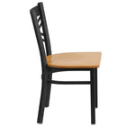 Flash Furniture HERCULES Series Black "X" Back Metal Restaurant Chair - Natural Wood Seat - 2 Pack-Natural Finished Wood Seat