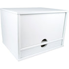Victor Range-tout de bureau en bois, blanc pur (W4720)-Quatre tablettes pleine grandeur pour vos fichiers