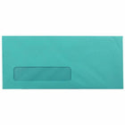 JAM Paper #10 Business Coloured Window Envelopes - 4.125" x 9.5" - Sea Blue Recycled - 50 Pack-Colour: Sea Blue