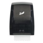 Scott - Distributrice manuelle d’essuie-mains en rouleau Scott Essential - pour les essuie-mains en rouleau Scott avec mandrin violet - 12,63 po x 16,13 po x 10,2 po - noire - paquet de 1-Noire