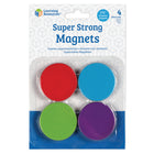 Learning Resources Super Strong Magnets - Assorted - 4 Per Set - 2 Sets-Sold as 2 sets, each set of four includes magnets in purple, red, blue, and green