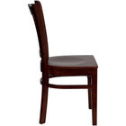 Flash Furniture HERCULES Series Vertical Slat Back Mahogany Wood Restaurant Chair-Vertical Slat Back Design