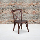 Flash Furniture HERCULES Series Stackable Kids Mahogany Wood Cross Back Chair-Ash Wood Seat and Frame