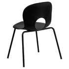 Flash Furniture HERCULES Series Designer Black Plastic Stack Chair with Black Frame-Ergonomically Contoured Design with Black Plastic Back and Seat