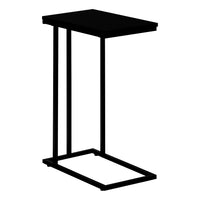 Monarch Specialties 3467 Accent Table - 25"H/Black/Black Metal-Bring a wood look tone to your living room, office space, family room or den with this stylish black with black metal C end table
