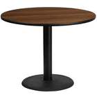 Flash Furniture – Table ronde en stratifié noyer de 42 po avec base circulaire de 24 po (XURD42WATR24)-Table d'hospitalité