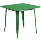 Flash Furniture 31.5'' Square Green Metal Indoor-Outdoor Table Set with 4 Arm Chairs (ET-CT002-4-70-GN-GG)-31.50"W x 31.50"D x 29.50"H