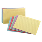 Staples Ruled Index Cards - 4" x 6" - Assorted - 250 Pack-Assorted pastel colors