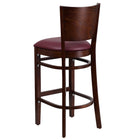 Flash Furniture – Tabouret de bar, dossier plein, noyer, siège en vinyle bourgogne à 31,5 po, 2/bte (XUDGW094BWABGV)-Conception de dossier solide