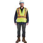Traffic Vests, CSA Compliant Surveyor, Lime-Yellow, SEK235, 6 Pack-Lime-Yellow