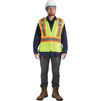 Traffic Vests, CSA Compliant Surveyor, Lime-Yellow, SEK235, 6 Pack-Lime-Yellow