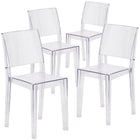 Flash Furniture Phantom Series Stacking Side Chair - Transparent-Stack Quantity: 8