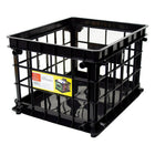 Staples Storage Crate, 11" x 13-3/4" x 16-3/4", Black-Stackable, interlocking design