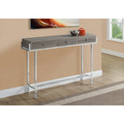 Monarch Specialties - 3299 Table D'Appoint - 48 po L/Taupe Fonce/Metal Chrome-Dessus de table spacieux parfait pour placer des livres, des objets décoratifs, des photos