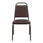 Flash Furniture HERCULES Trapezoidal Back Stacking Banquet Chair in Brown Vinyl - Copper Vein Frame-500 lb. Weight Capacity