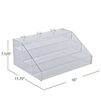 Azar Displays 3-Tier Acrylic Counter/Pegboard/Slatwall Step Display (326047)-Made from acrylic