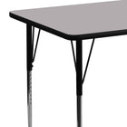 Flash Furniture 24"W x 48"L Rectangular Grey Thermal Laminate Activity Table - Standard Height Adjustable Legs-1.125" Thick Thermal Fused Grey Laminate Top