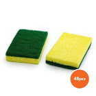 Action 1 Cellulose Scrub Sponges, 4.25 x 2.75 inches, Yellow/Green, 48 Pack-Packaging: includes total of 48 cellulose scrub sponges (12 packs of 2)