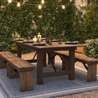 Flash Furniture HERCULES Series 7' x 40" Rectangular Antique Rustic Solid Pine Folding Farm Table-Folded Thickness: 5"